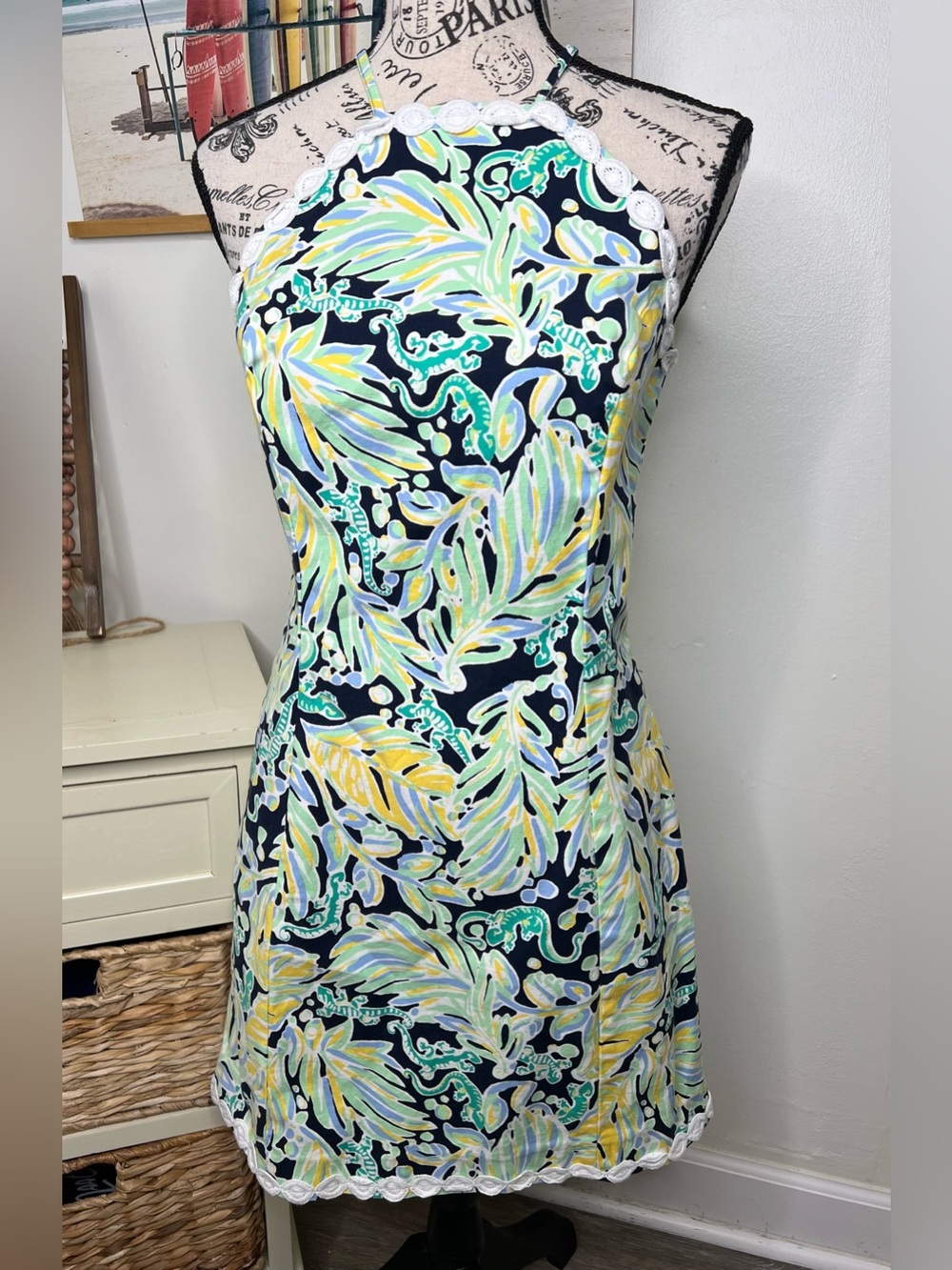 Crown & Ivy Multicolor Floral Stretch Spaghetti Strap A-Line Dress